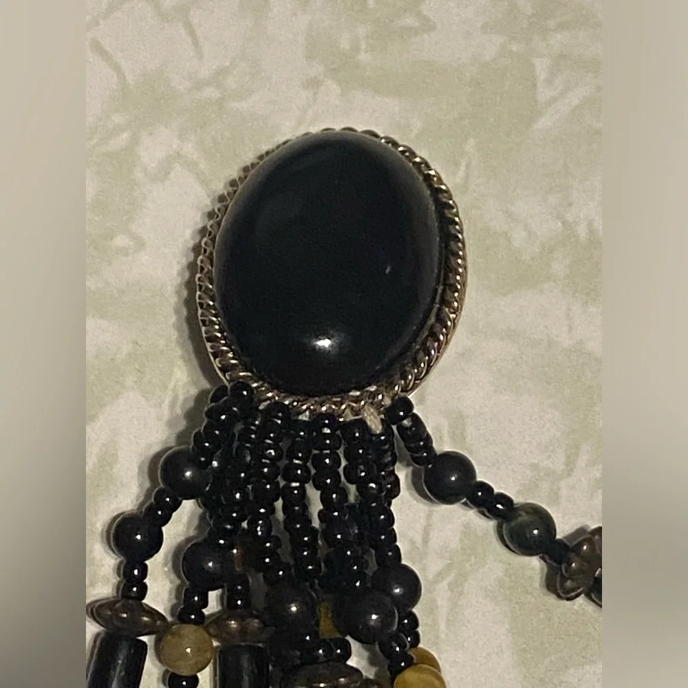 Vintage Costume Dangling Bead Clip on Earrings #5055 💎